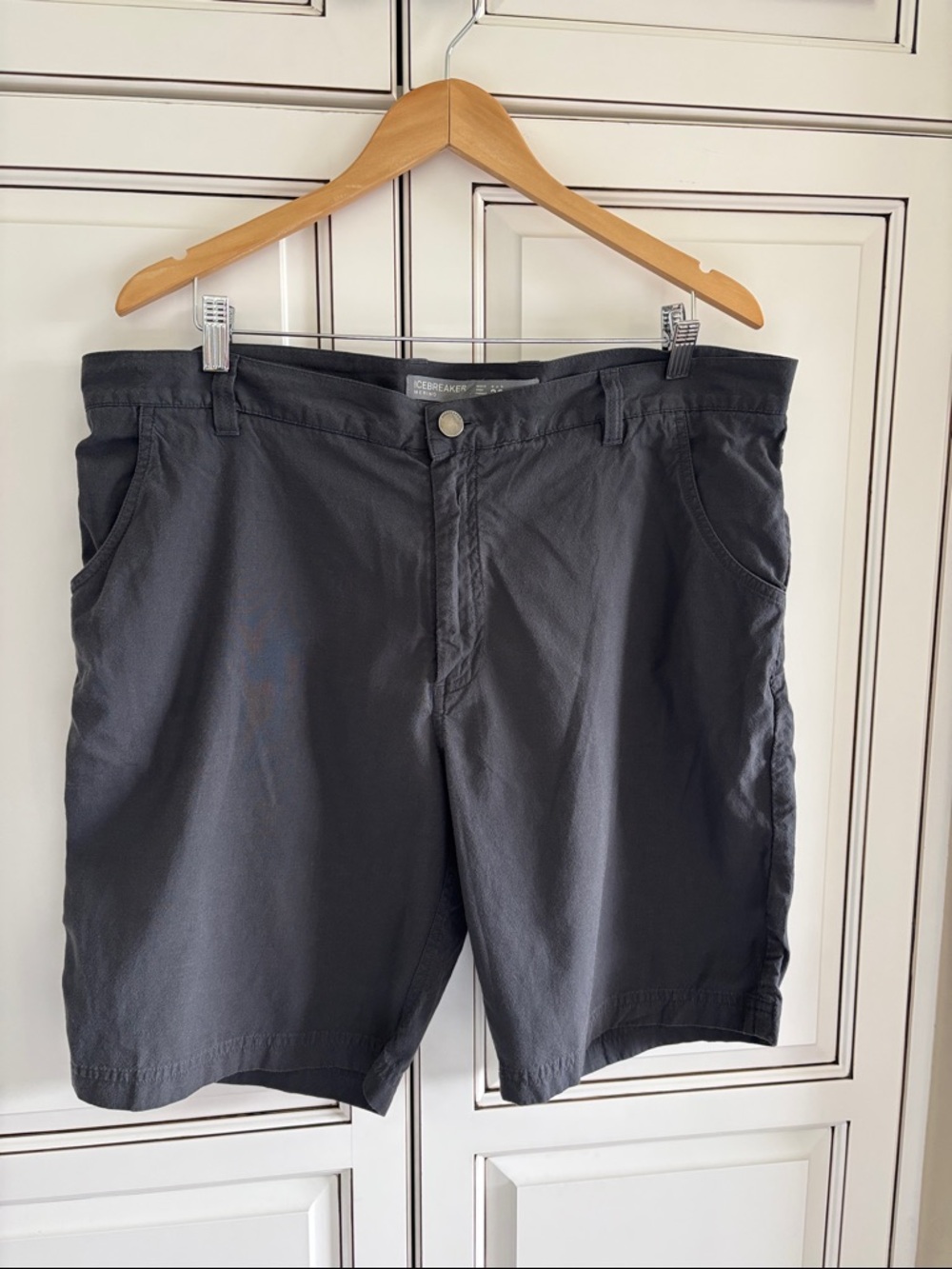 Icebreaker Merino Shorts Wool Cotton Chino Hiking Outdoors Gray Mens Size 38